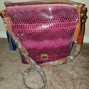 NWT fuschia/burgundy dixon dooney & bourke handbag